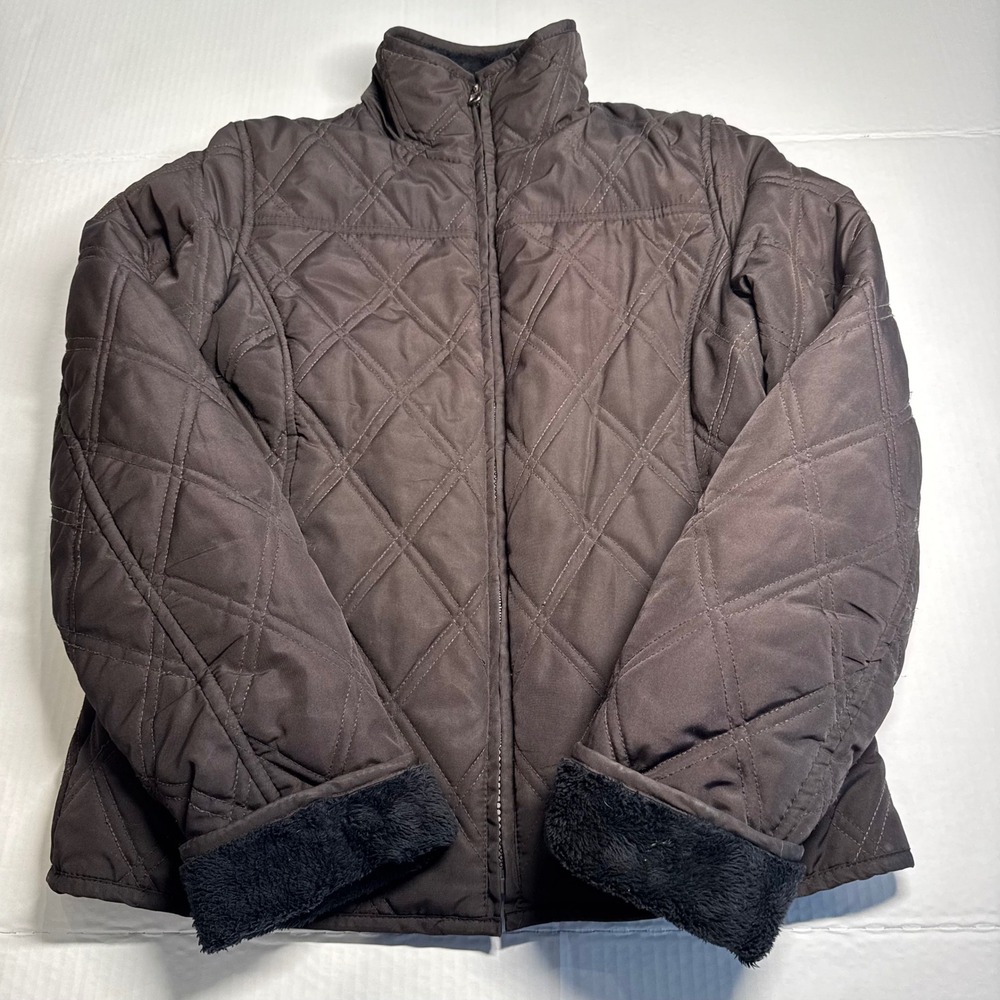 WEATHERPROOF Garment Company Quilted Jacket Brown Black Size Small‎ S Reversible